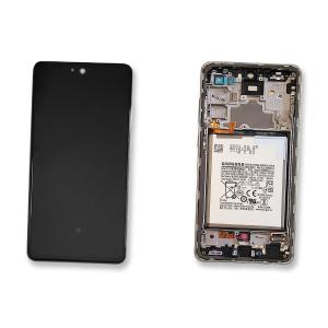 DISPLAY LCD PER SAMSUNG A725F A726B A72 BIANCO CON FRAME + BATTERIA GH82-25542D GH82-25541D