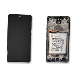 DISPLAY LCD PER SAMSUNG A725F A726B A72 NERO CON FRAME + BATTERIA GH82-25542A GH82-25541A