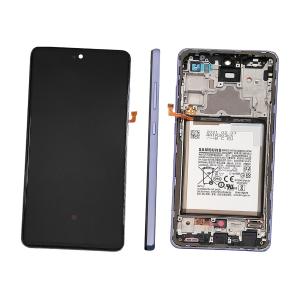 DISPLAY LCD PER SAMSUNG A725F A726B A72 VIOLA CON FRAME + BATTERIA GH82-25542C GH82-25541C - SERVICE PACK