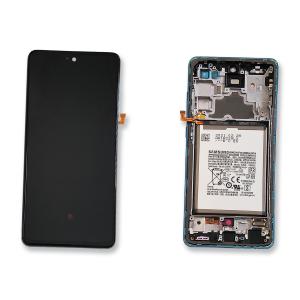 DISPLAY LCD PER SAMSUNG A725F A726B A72 BLU CON FRAME + BATTERIA GH82-25542B GH82-25541B