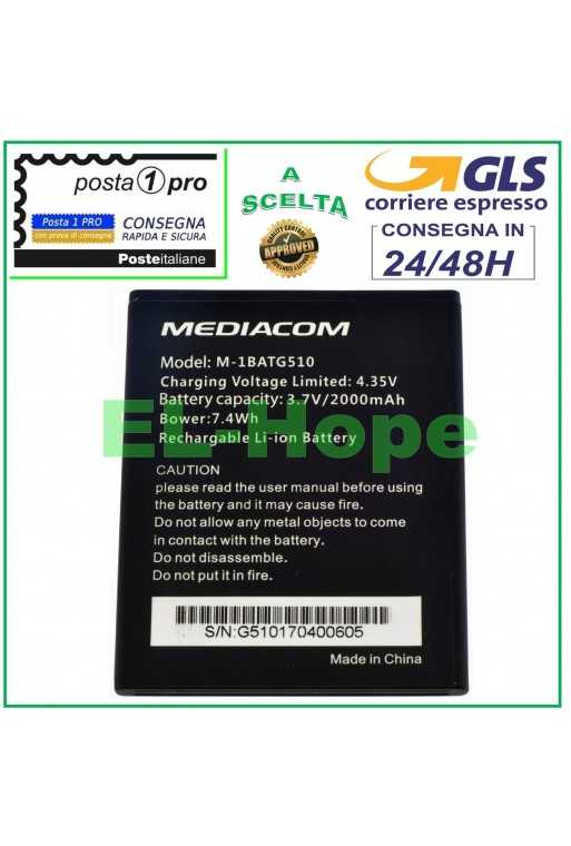 BATTERIA ORIGINALE MEDIACOM M-1BATG510 PHONEPAD DUO G510 M-PPAG510 M-PPBG510