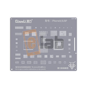 STENCIL 2D PER REBALLING FULL IC - NAND - BASEBAND - CPU - RAM IPHONE 8 / 8 PLUS / X QS04 QIANLI