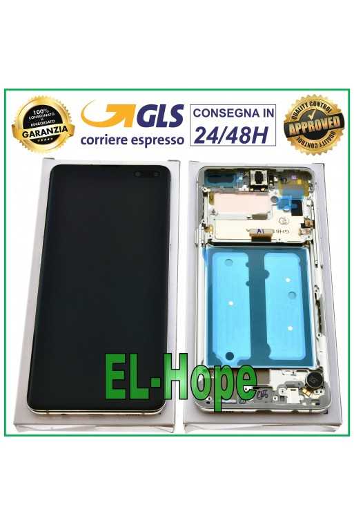 DISPLAY ORIGINALE SAMSUNG S10 5G SM-G977F TOUCH SCREEN CROWN SILVER GH82-20442A
