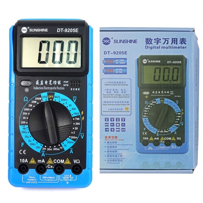SUNSHINE DT-9205E Multimetro Digitale Tester ad Alta Precisione