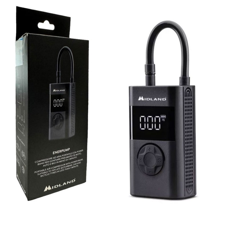 Compressore ad Aria MIDLAND ENERPUMP 3 in 1 PowerBank + Torcia 4000mAh