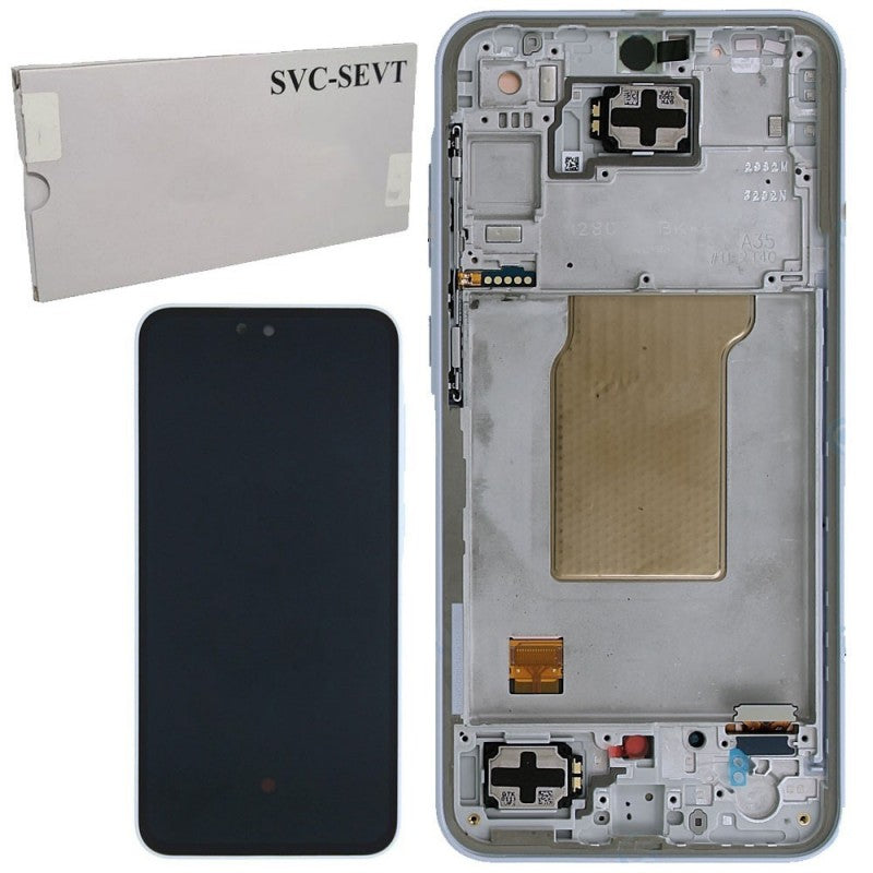 Samsung SERVICE PACK Display LCD ORIGINALE + Frame Per Galaxy A35 5G 2024 A356 | Blue Ice (ASMBLD)