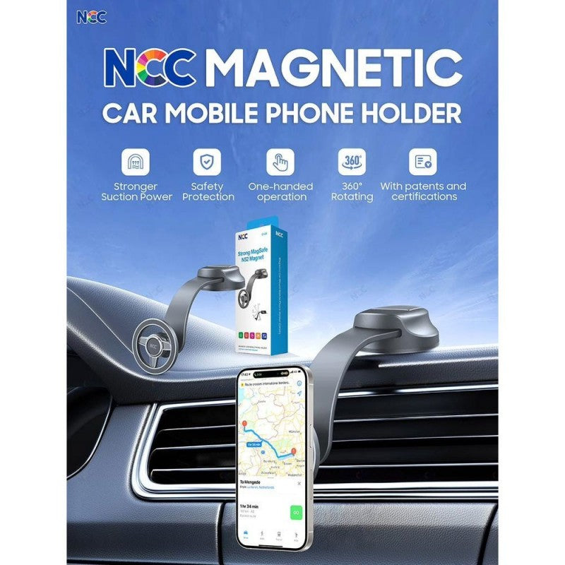 NCC Supporto da Auto CH30 MagSafe N52 Magnetico Rotazione 360&amp;deg; da Cruscotto | Nero