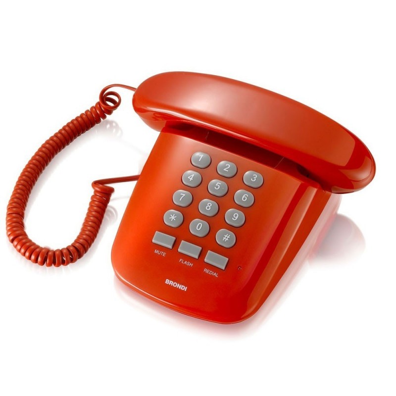 Brondi SOLE Telefono Fisso Design Retr&amp;ograve; Comoda Impugnatura per il Trasporto | Rosso
