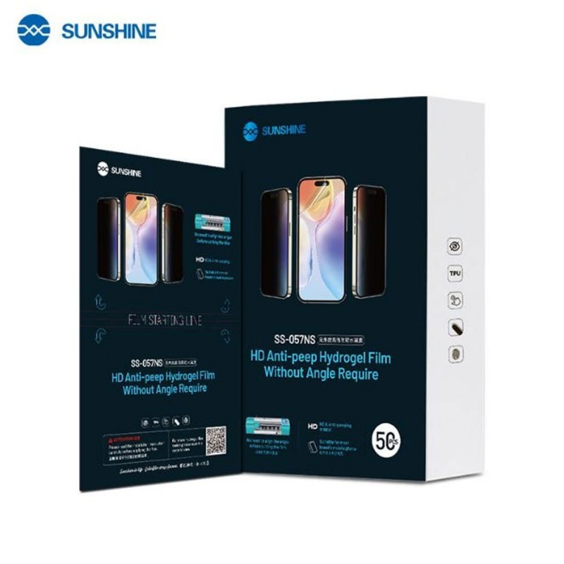 SUNSHINE SS-057NS Pellicola Idrogel Privacy HD Lucida Anti-Peep senza Calibrazione Angolare
