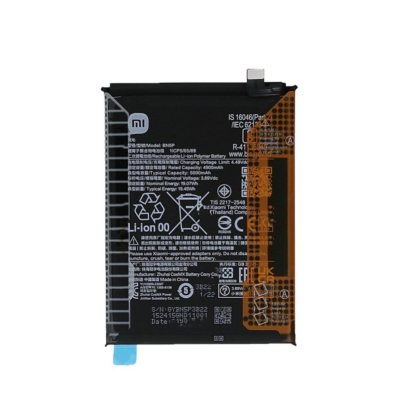 Xiaomi Service Pack Batteria BN5P Originale per Redmi Note 13 5G | 2312DRAABG