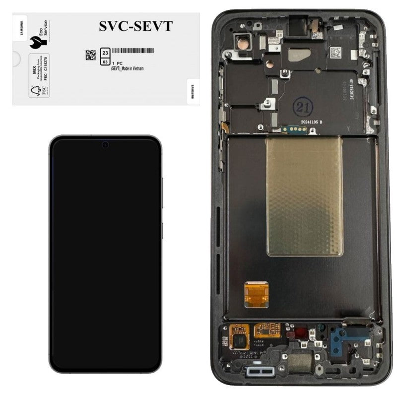 Samsung SERVICE PACK Display LCD ORIGINALE + Frame Galaxy S24 FE 5G 2024 S721 Graphite Nero
