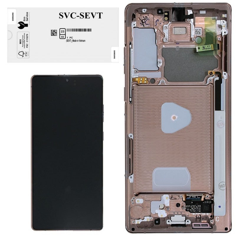 Samsung SERVICE PACK Display LCD ORIGINALE + Frame Per Galaxy Note 20 SM-N980 N981 | Mystic Bronze