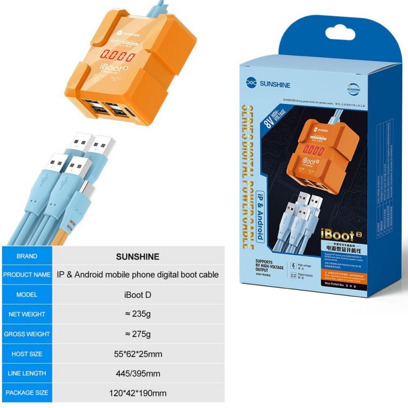 SUNSHINE I BOOT D Cavi Alimentazione Scheda Madre Per Android e iPhone da 8 a 16 Serie V10.0
