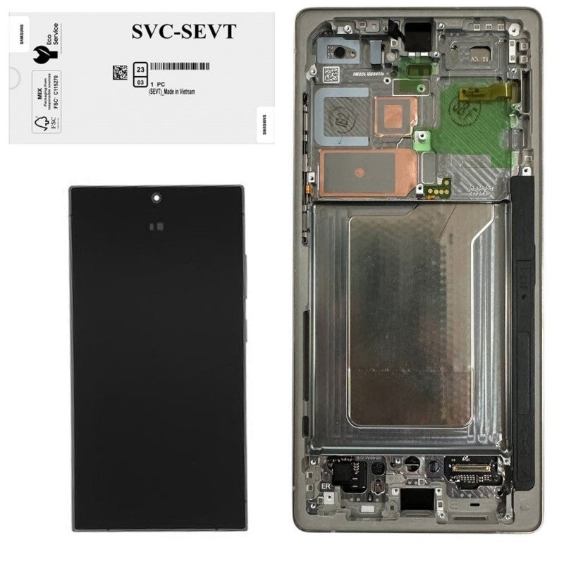 Samsung SERVICE PACK Display LCD ORIGINALE + Frame Per Galaxy S25 Ultra 5G S938 TITANIUM BLACK GRAY JADE GREEN PINK GOLD