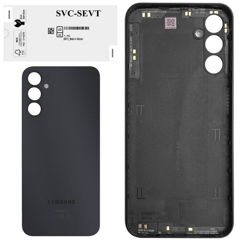 Samsung Back Cover Originale Service Pack con Camera Frame per Galaxy A14 5G A146B BLACK