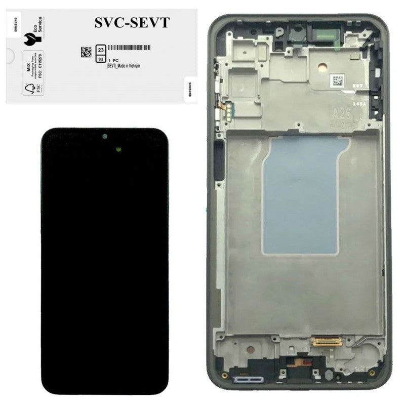 Samsung SERVICE PACK Display LCD ORIGINALE + Frame Galaxy A26 5G 2025 A266 | Nero