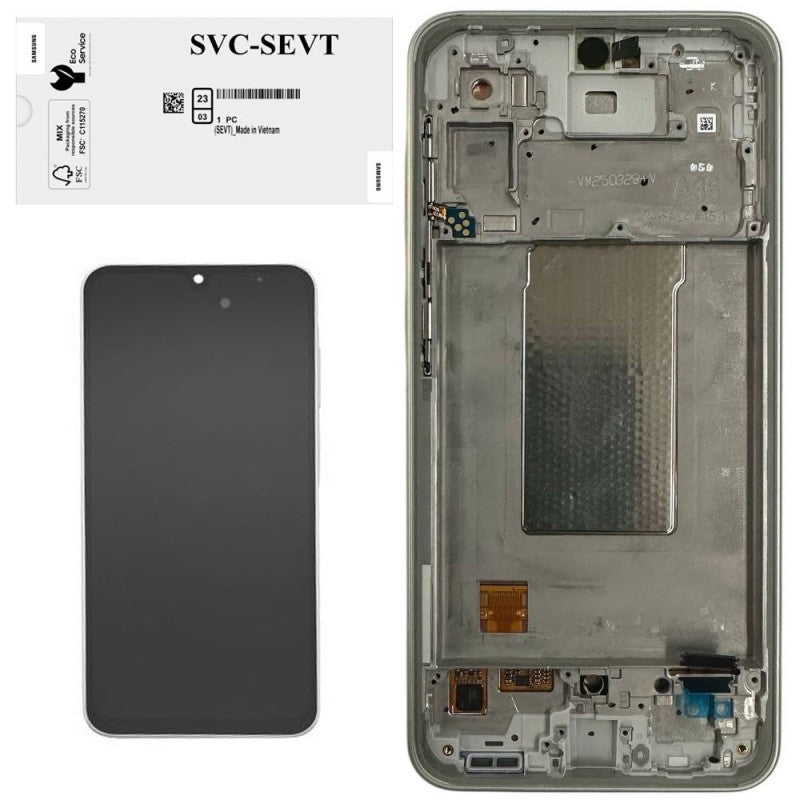 Samsung SERVICE PACK Display LCD ORIGINALE + Frame Galaxy A36 5G 2025 A366 | Lime Green