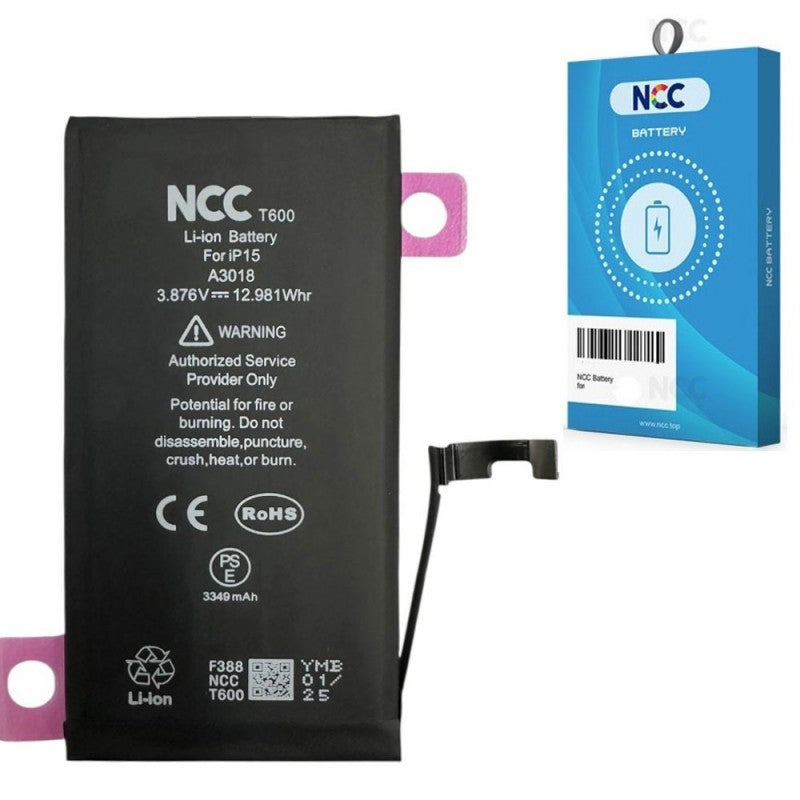 NCC Batteria Compatibile per Apple iPhone 15 A2846 A3089 A3092 A3090 | ZY Taiwan Chip