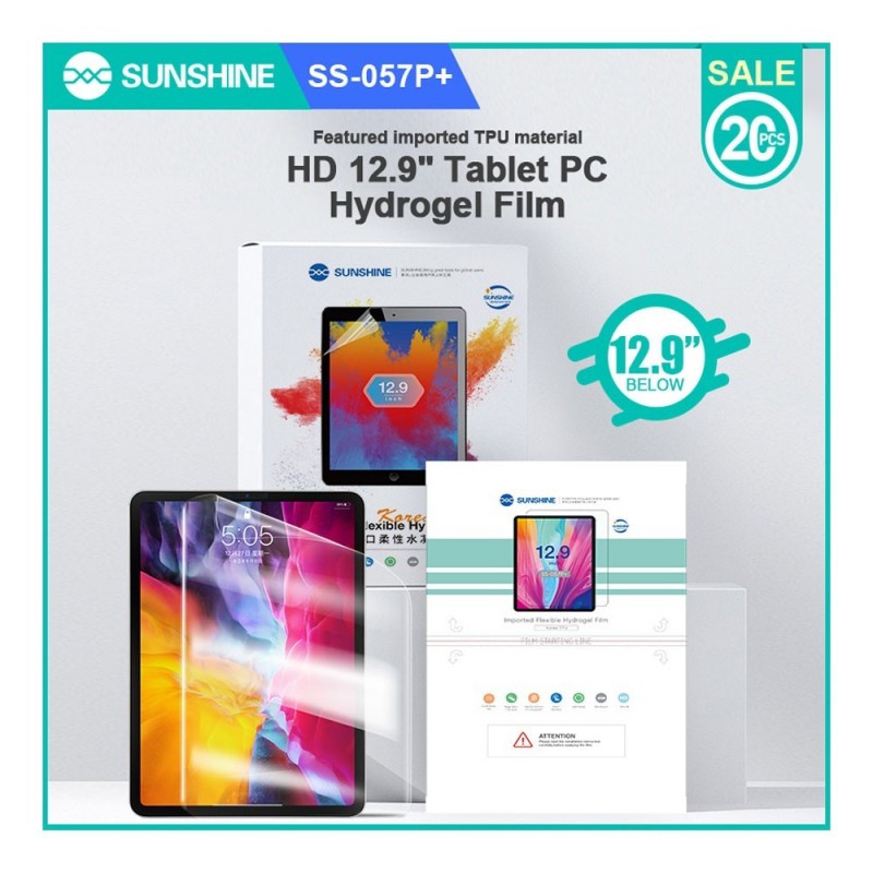 SUNSHINE SS-057P+ Pellicola Idrogel HD Trasparente per IPAD Fino a 12.9&
