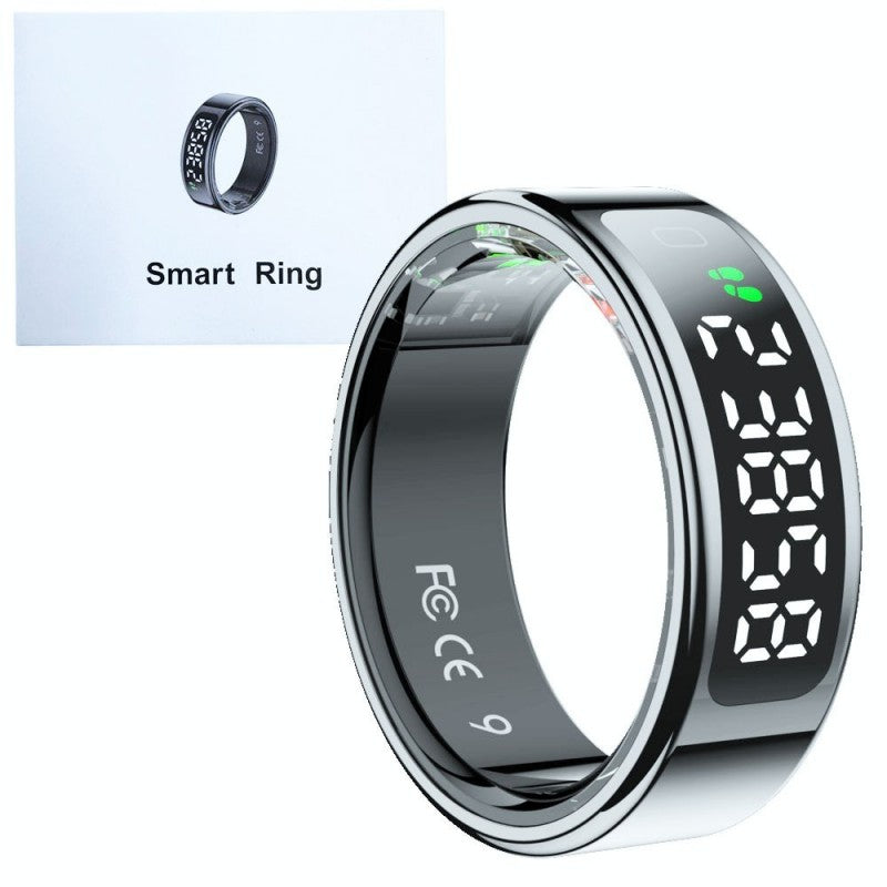 Smart Ring R11+ Anello Intelligente Con Display a LED e Pulsante Touch | Taglia 8 | Silver
