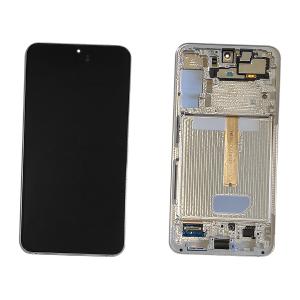 DISPLAY LCD PER SAMSUNG S906B S22 PLUS BIANCO / CREAM / SKY BLUE CON FRAME GH82-27500B GH82-27501B - SERVICE PACK