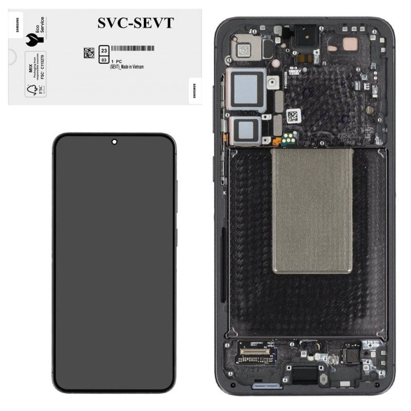 Samsung SERVICE PACK Display LCD ORIGINALE + Frame Per Galaxy S24 Plus 5G 2024 S926 BLACK