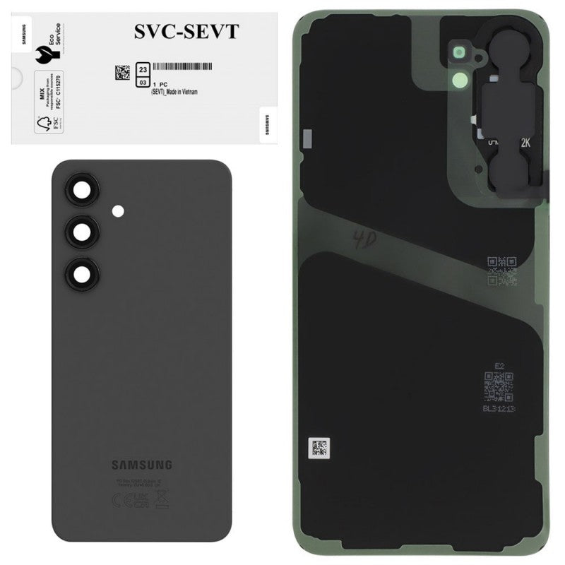 Samsung Back Cover Originale Service Pack con Camera Frame per Galaxy Galyxy S24 Plus S926B Onyx Black