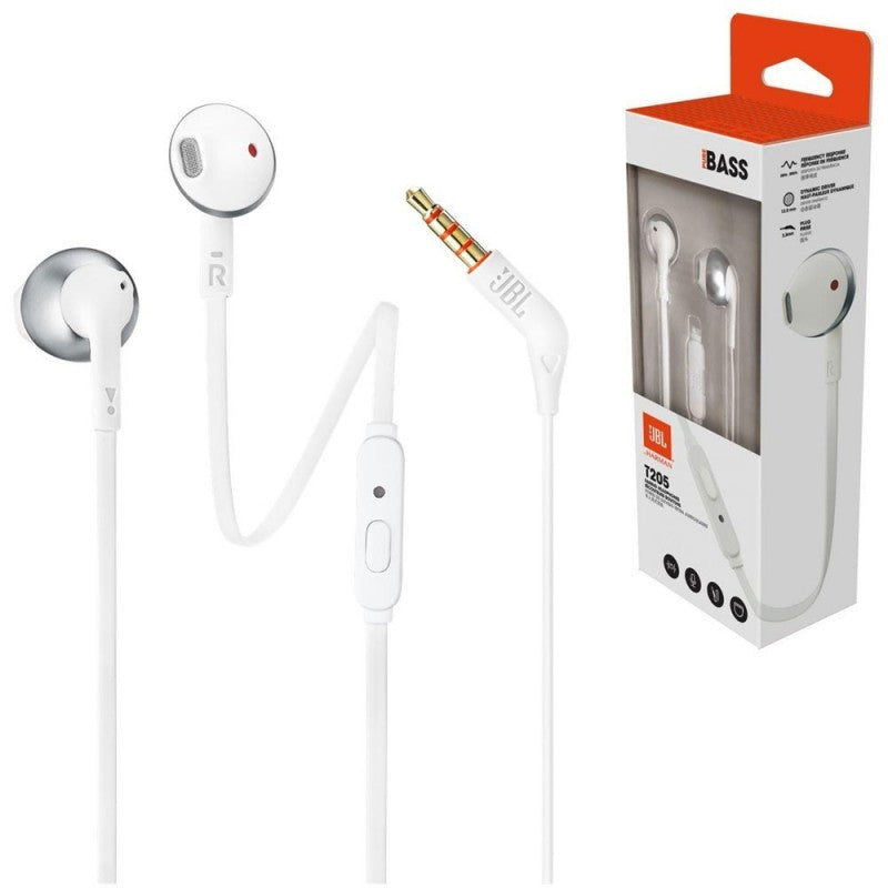 JBL T205 Auricolari In-Ear Con Comando Microfono universale | Silver