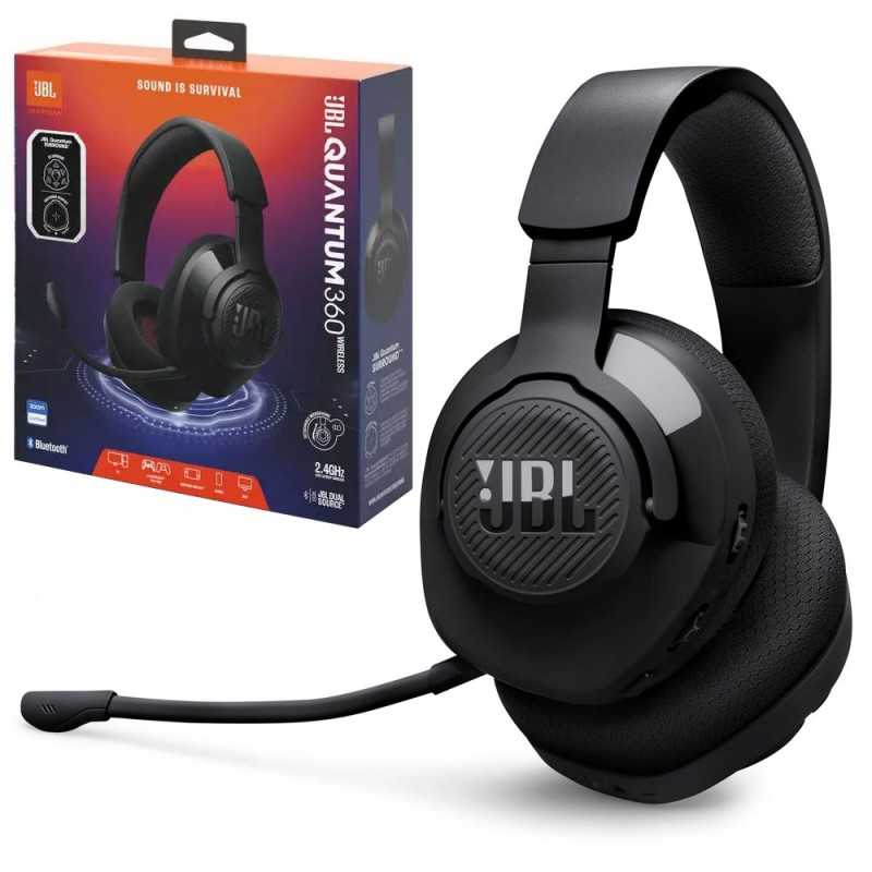 JBL QUANTUM 360 Cuffia Wireless Bluetooth a Padiglione Gaming | Nero