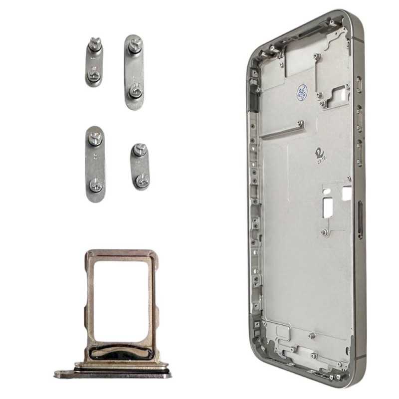 Middle Frame Telaio con Carrello Sim e Tasti Laterali per Apple iPhone 16 Pro Max | Natural
