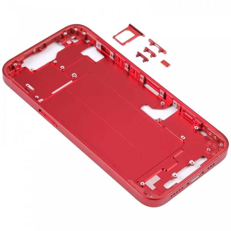 Middle Frame Telaio con Carrello Sim e Tasti Laterali per Apple iPhone 14 | Rosso