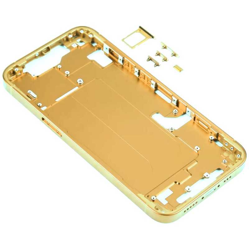 Middle Frame Telaio con Carrello Sim e Tasti Laterali per Apple iPhone 14 | Giallo