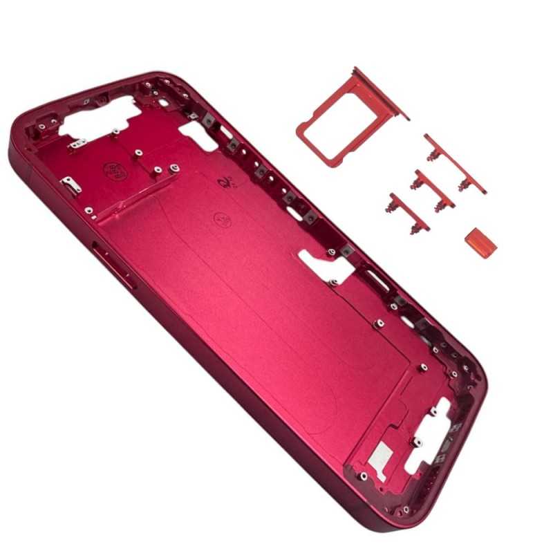 Middle Frame iPhone 14 Plus Telaio con Carrello Sim e Tasti Laterali per Apple | Rosso