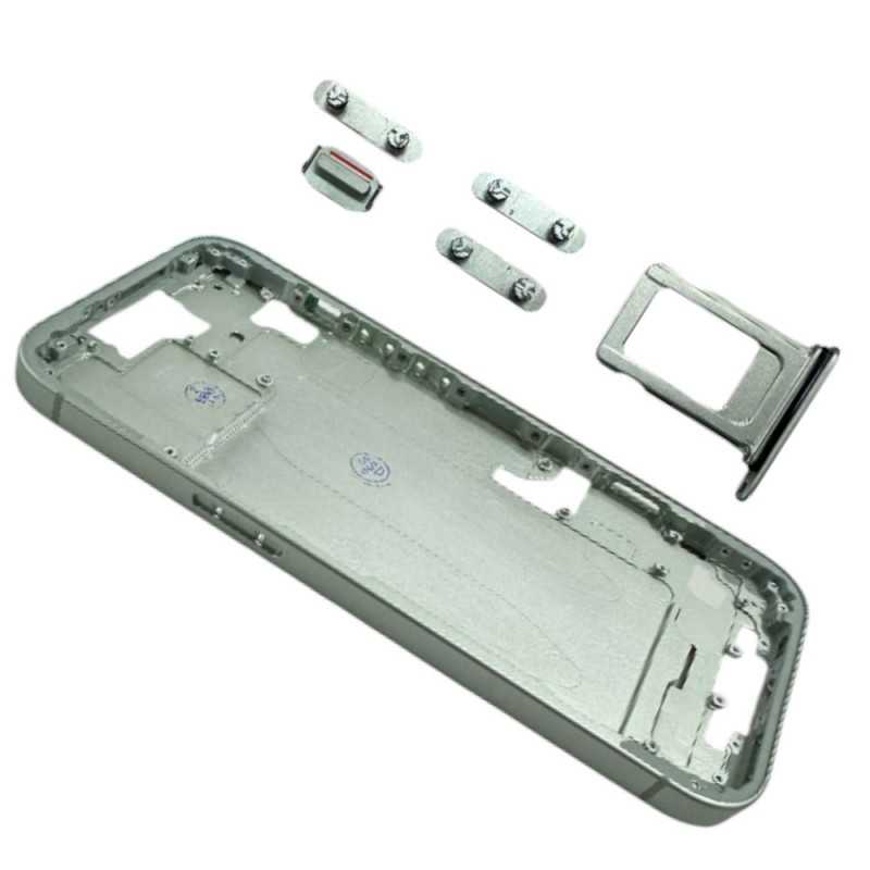 Middle Frame iPhone 15 Telaio con Carrello Sim e Tasti Laterali per Apple | Green