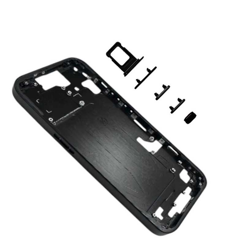 Middle Frame iPhone 15 Telaio con Carrello Sim e Tasti Laterali per Apple | Nero