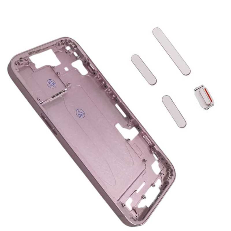 Middle Frame iPhone 15 Telaio con Carrello Sim e Tasti Laterali per Apple | Rosa