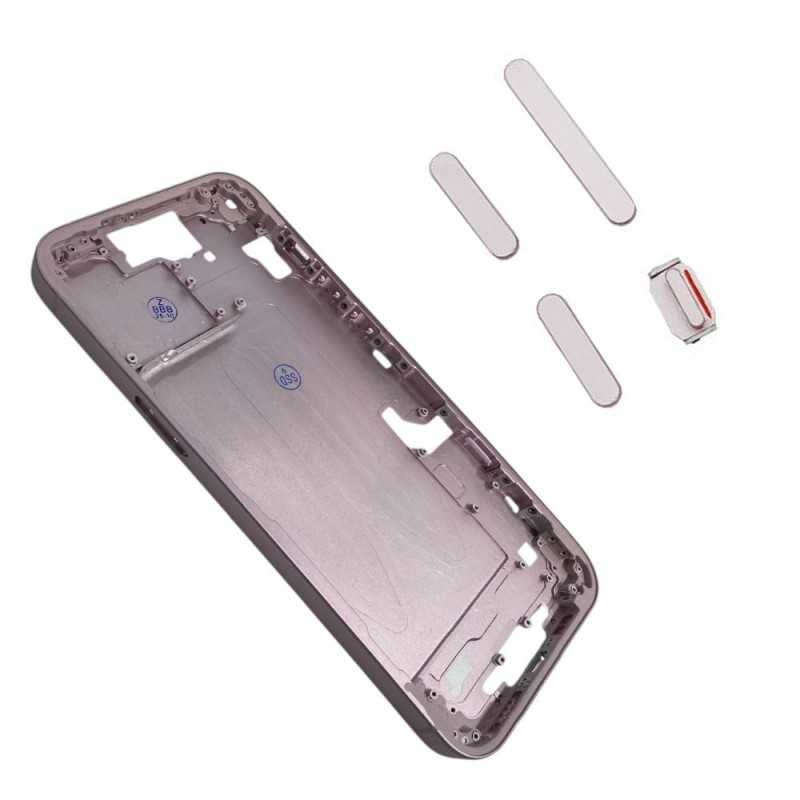 Middle Frame iPhone 15 Plus Telaio con Carrello Sim e Tasti Laterali per Apple | Rosa
