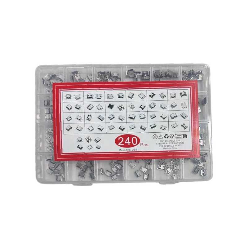 Connettori di Ricarica BOX Da 240 pezzi MIX MICRO USB