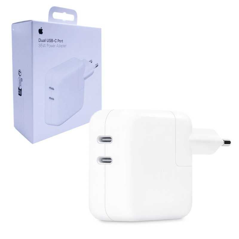 Alimentatore Apple USB-C 35W a Doppia Porta MW2K3ZM/A &amp;ndash; Ricarica Rapida per iPhone, iPad e MacBook Air