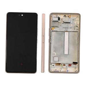 DISPLAY LCD PER SAMSUNG A536B A53 GOLD PEACH CON FRAME GH82-28024D GH82-28025D SERVICE PACK