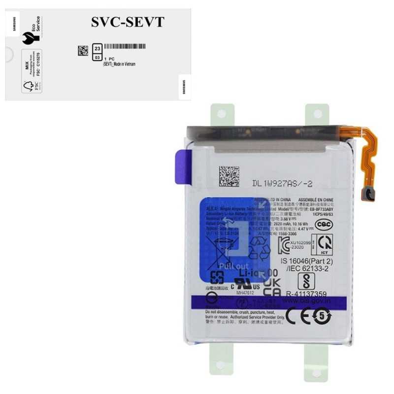 Samsung Service Pack Batteria EB-BF733ABY Originale per Galaxy Z FLIP 5 5G BIG SM-F731B
