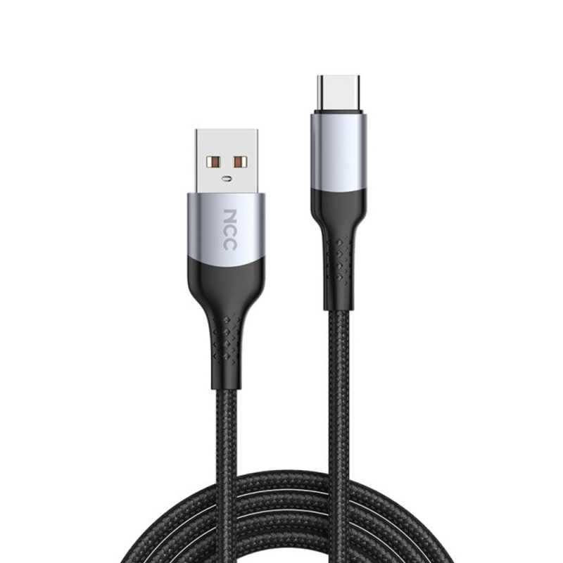 NCC Cavo di Ricarica da USB-A a USB-C 20W Intrecciato con Case in Alluminio D121AC | 1.2M Nero