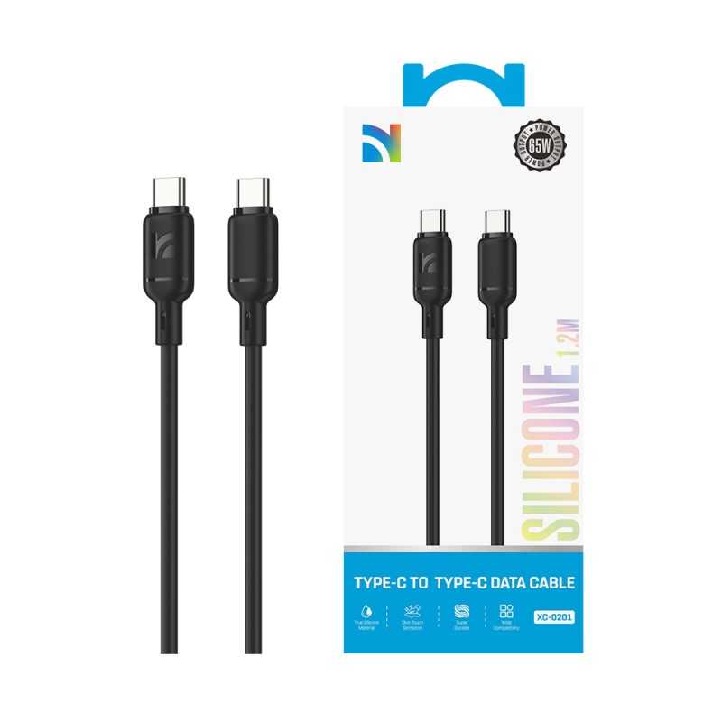 NCC Cavo di Ricarica da USB-C a USB-C Silicone 65W XC-0201 | 1.2M Nero