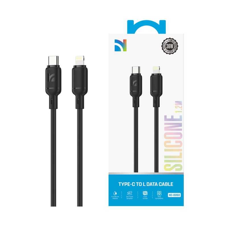 NCC Cavo di Ricarica da USB-C a Lightning 36W Silicone XC-0202 | 1.2M Nero