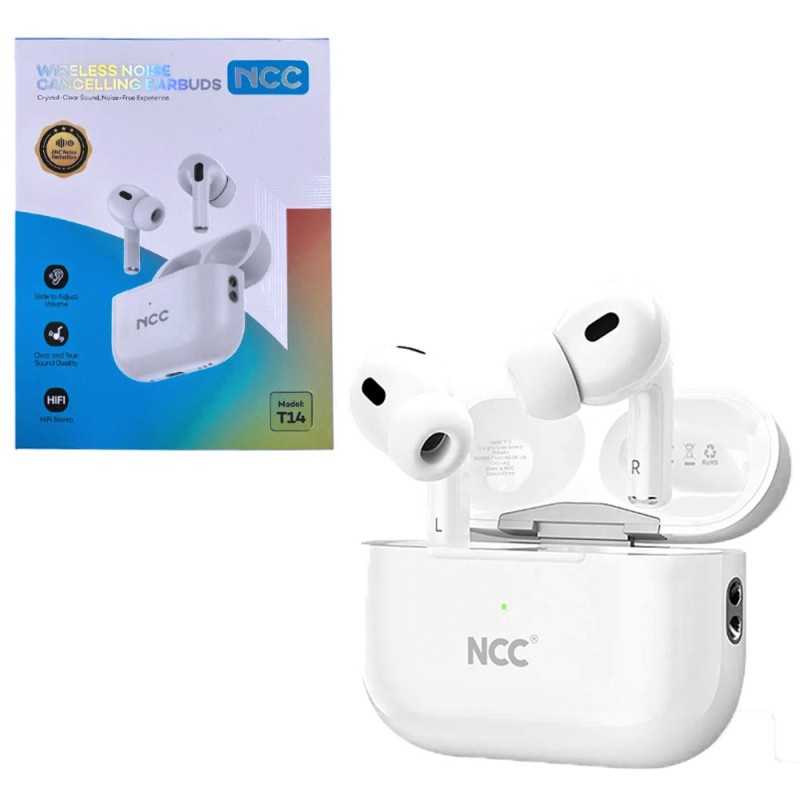NCC TWS Earbuds T14 Cuffie Auricolare Bluetooth Wireless Noise Canceling ANC Bianco