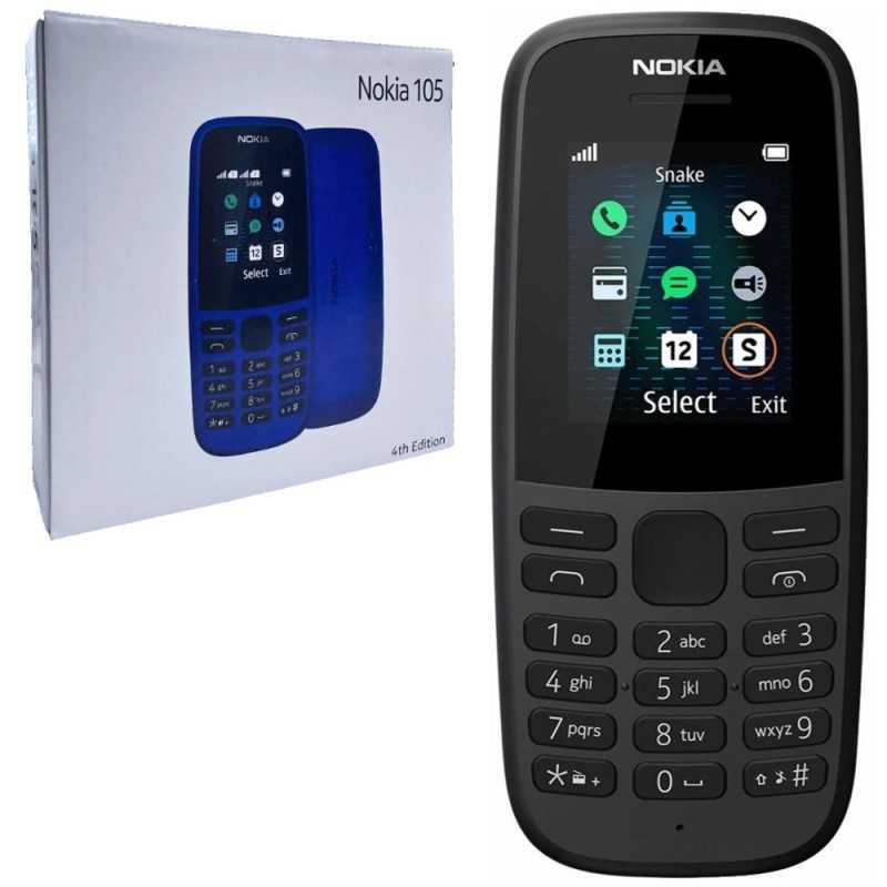 Nokia 105 4th Edition Dual SIM Nero | Telefono Cellulare Compatto con Radio FM Wireless e Batteria Lunga Durata