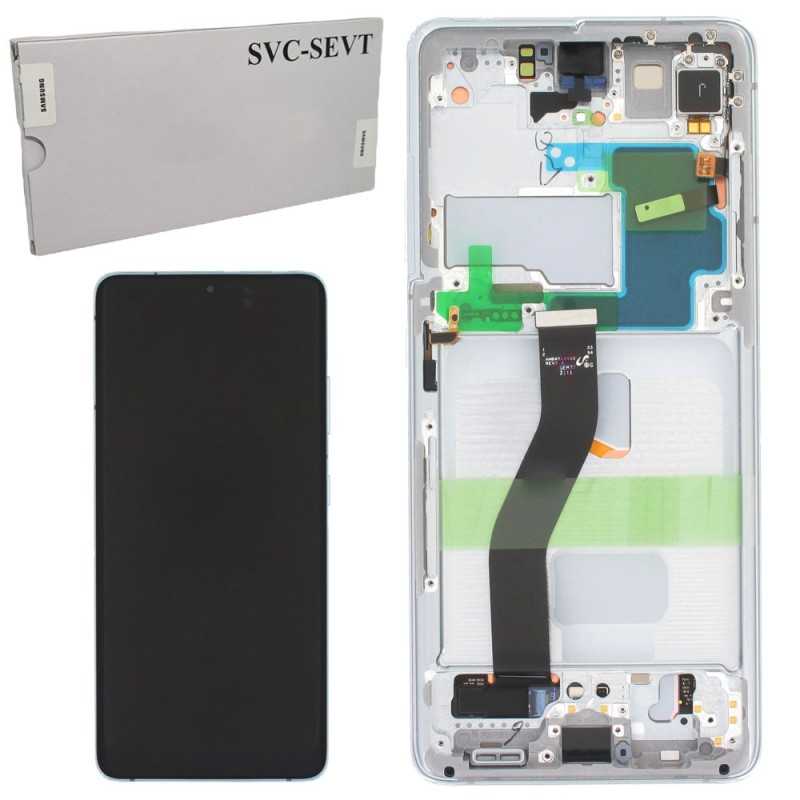 Samsung SERVICE PACK Display LCD ORIGINALE + Frame Per Galaxy G998 S21 ULTRA | NO CAMERA | Phantom Silver ASSEMBLED
