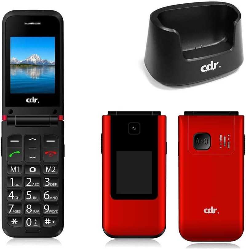 CDR Cellulare GSM Quad Band C38 2G con Tasto SOS | Rosso