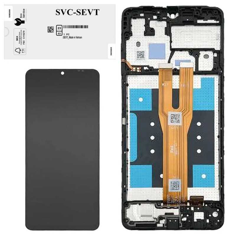 Samsung SERVICE PACK Display LCD ORIGINALE + Frame Per Galaxy A06 2024 A065 Nero