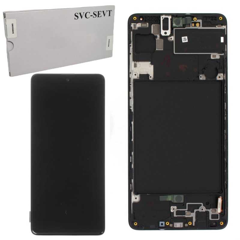 Samsung SERVICE PACK Display LCD ORIGINALE + Frame Per Galaxy A715 A71 | Nero (REFURBISHED)